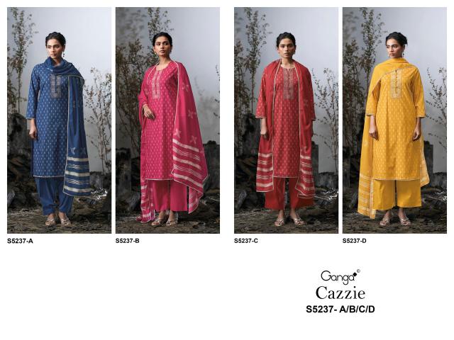Ganga cazzie 5237 ladies dress material wholesale